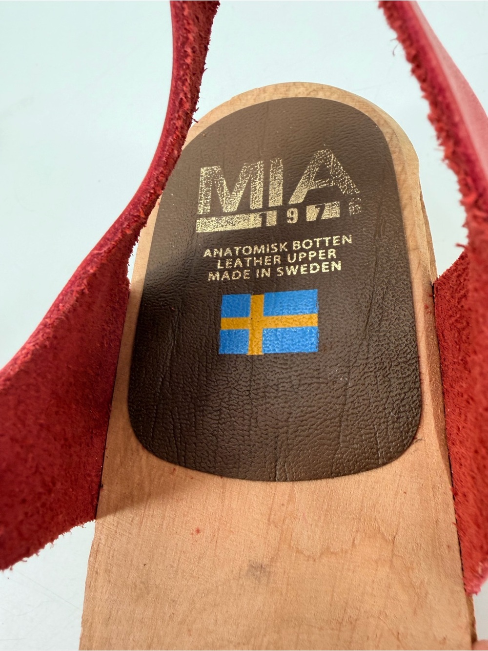 MIA Red Leather Anja Swedish Clogs 38 - Picture 2 of 7
